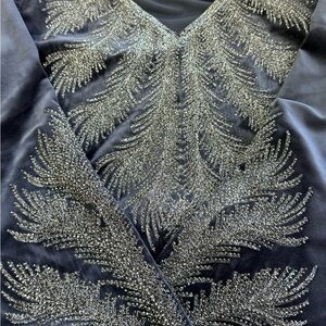 Elegant Black and Silver Embellished Dress